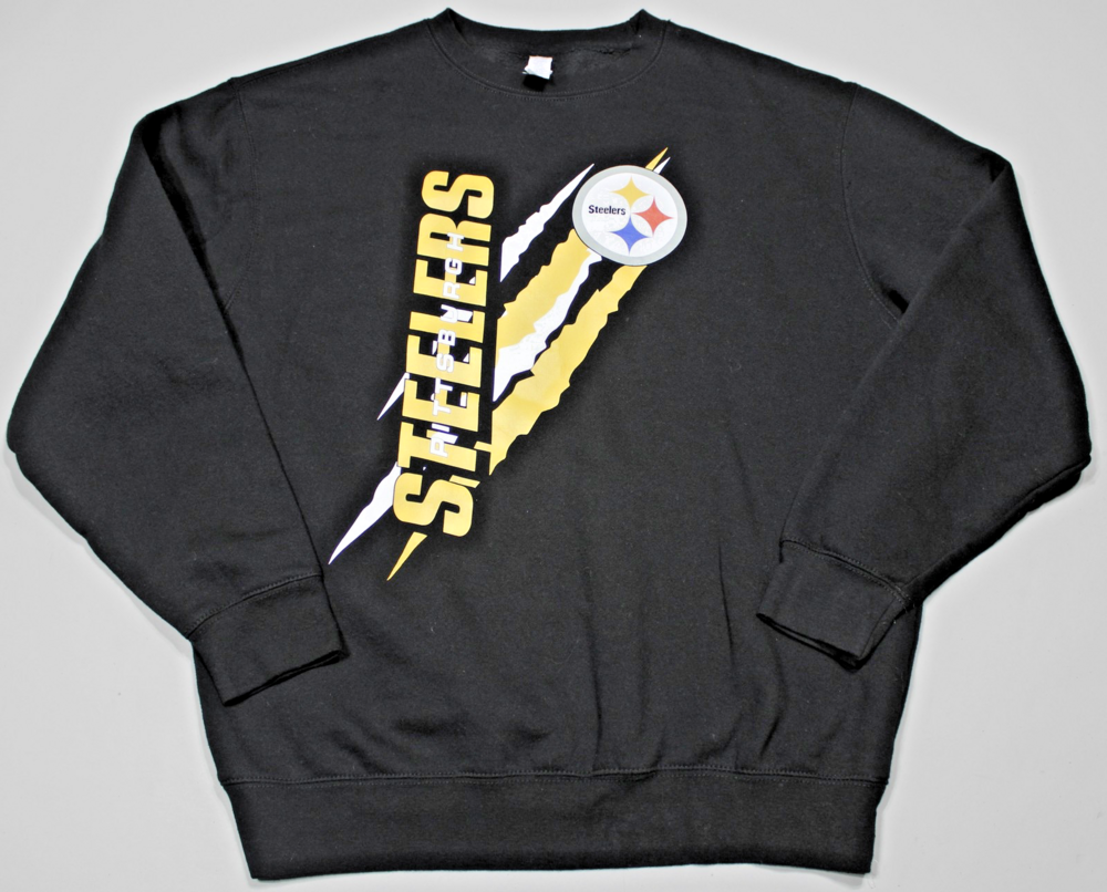Pittsburgh Steelers Starter Long Sleeve Crewneck Sweatshirt Mens Large Black